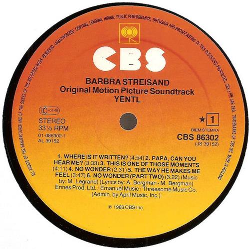 Barbra Streisand Yentl - EX vinyl LP album (LP record) Dutch BARLPYE612607