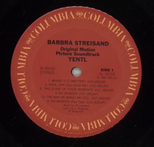 Barbra Streisand Yentl - Promo vinyl LP album (LP record) US BARLPYE878604