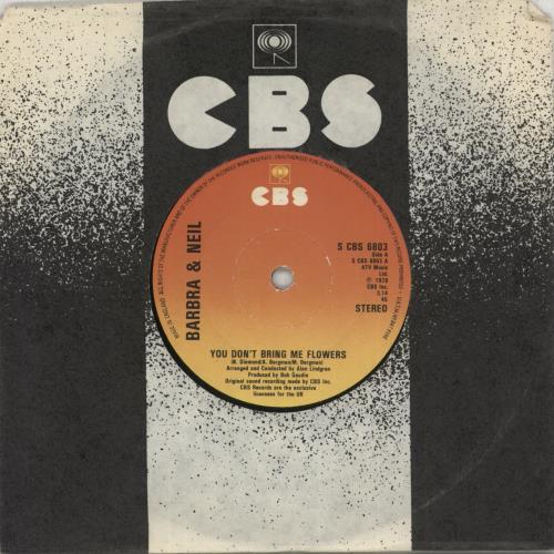 Barbra Streisand You Don't Bring Me Flowers 7" vinyl single (7 inch record / 45) UK BAR07YO559098