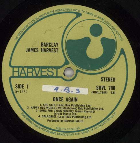 Barclay James Harvest Once Again - 1st - EX vinyl LP album (LP record) UK BJHLPON781216