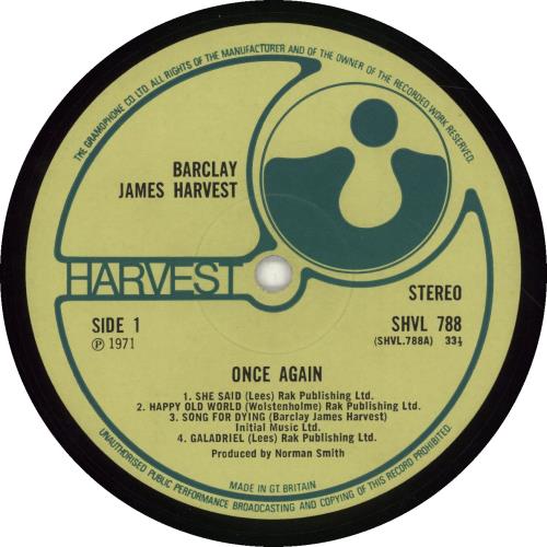 Barclay James Harvest Once Again - 1st vinyl LP album (LP record) UK BJHLPON697215