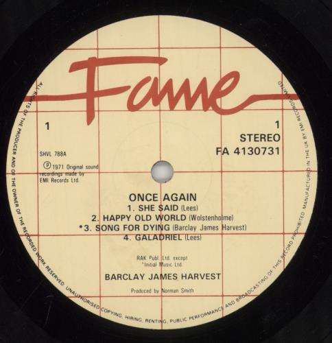 Barclay James Harvest Once Again vinyl LP album (LP record) UK BJHLPON647292