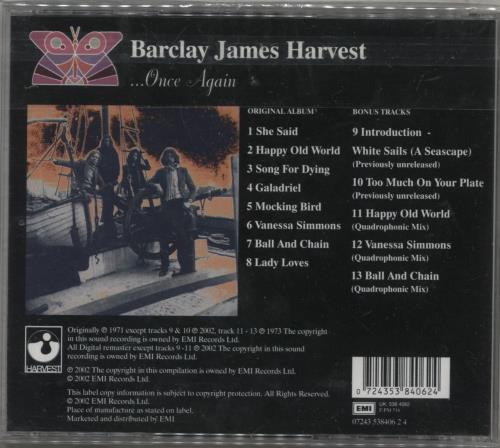 Barclay James Harvest Once Again CD album (CDLP) UK BJHCDON665806