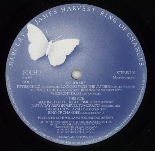 Barclay James Harvest Ring Of Changes vinyl LP album (LP record) UK BJHLPRI136448
