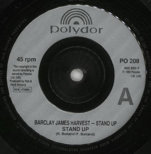 Barclay James Harvest Stand Up 7" vinyl single (7 inch record / 45) UK BJH07ST699957