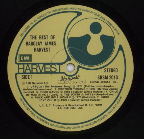 Barclay James Harvest The Best Of Barclay James Harvest vinyl LP album (LP record) UK BJHLPTH306398