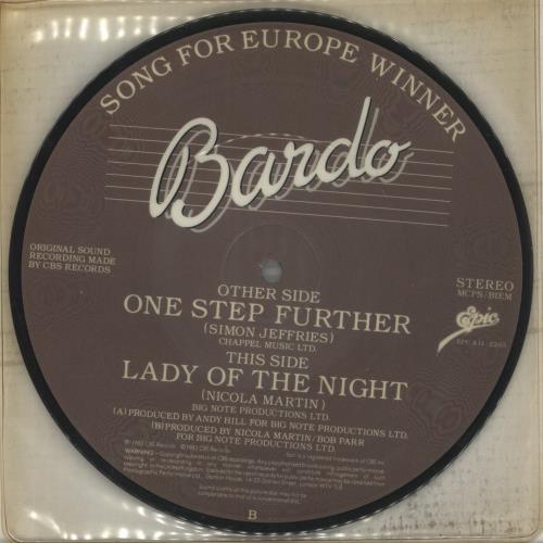 Bardo One Step Further 7" vinyl picture disc (7 inch picture disc single) UK C8W7PON559115