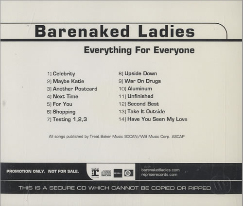 Barenaked Ladies Everything For Everyone CD album (CDLP) US BIECDEV265079