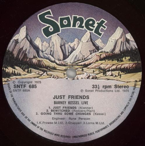 Barney Kessel Just Friends vinyl LP album (LP record) UK BC0LPJU438194