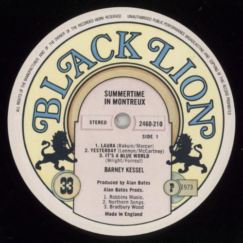 Barney Kessel Summertime In Montreux vinyl LP album (LP record) UK BC0LPSU607718