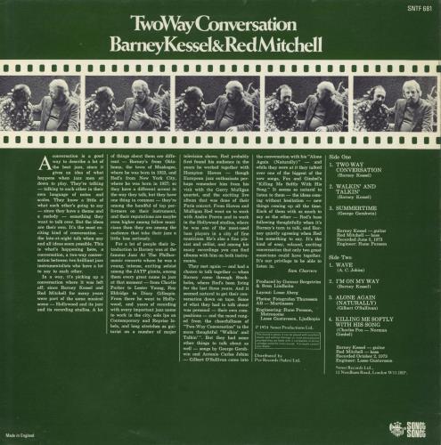 Barney Kessel Two Way Conversation vinyl LP album (LP record) UK BC0LPTW813623