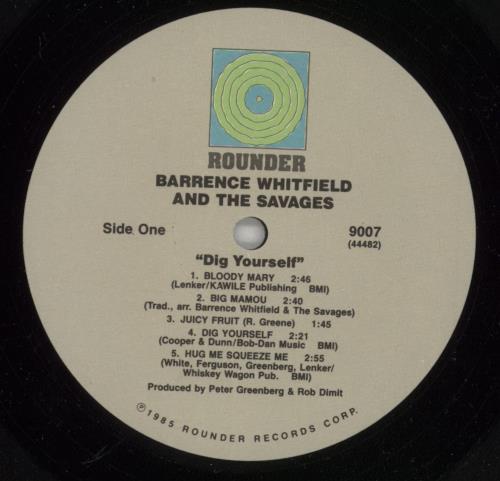 Barrence Whitfield Dig Yourself vinyl LP album (LP record) US B-4LPDI796957