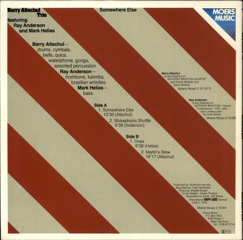 Barry Altschul Somewhere Else vinyl LP album (LP record) German Q14LPSO705360