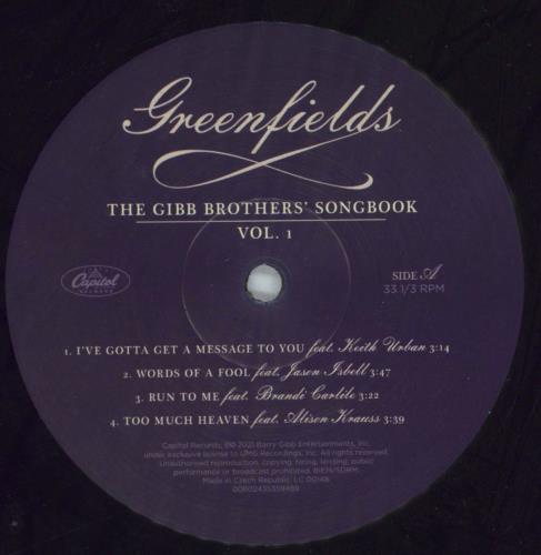 Barry Gibb Greenfields: The Gibb Brothers Songbook Vol. 1 2-LP vinyl record set (Double LP Album) UK BGB2LGR819167