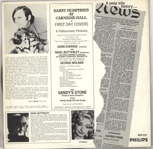 Barry Humphries Barry Humphries At Carnegie Hall vinyl LP album (LP record) Australian 0ATLPBA728025