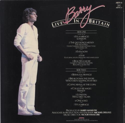 Barry Manilow Barry Live In Britain vinyl LP album (LP record) UK MNLLPBA556958