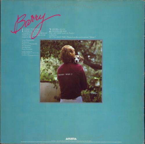 Barry Manilow Barry vinyl LP album (LP record) Hong Kong MNLLPBA786099