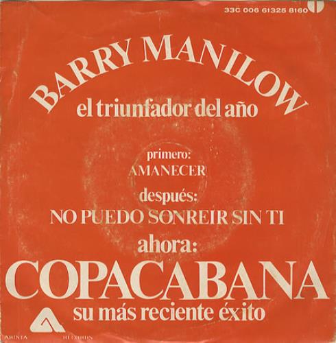 Barry Manilow Copacabana 7" vinyl single (7 inch record / 45) Mexican MNL07CO354534