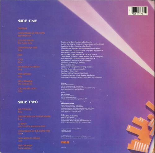 Barry Manilow Copacabana vinyl LP album (LP record) US MNLLPCO768543