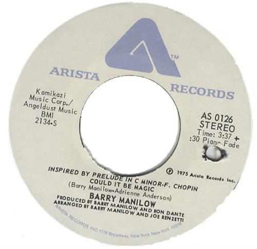 Barry Manilow Could It Be Magic 7" vinyl single (7 inch record / 45) US MNL07CO303655