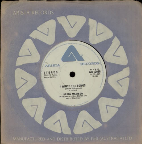 Barry Manilow I Write The Songs 7" vinyl single (7 inch record / 45) Australian MNL07IW611443
