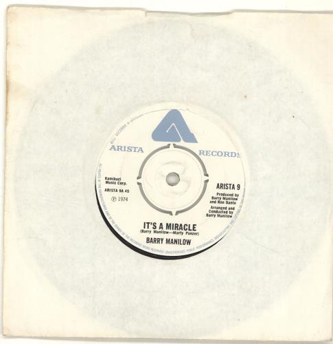 Barry Manilow It's A Miracle 7" vinyl single (7 inch record / 45) UK MNL07IT689597