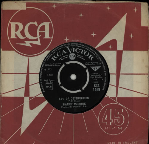 Barry McGuire Eve Of Destruction 7" vinyl single (7 inch record / 45) UK BMG07EV317384