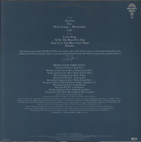 Barry White Dedicated vinyl LP album (LP record) UK BRWLPDE773836