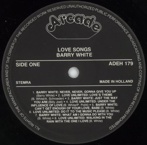 Barry White Love Songs vinyl LP album (LP record) Dutch BRWLPLO627380
