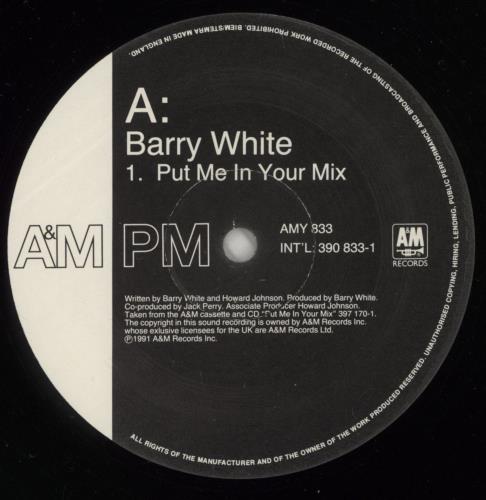 Barry White Put Me In Your Mix 12" vinyl single (12 inch record / Maxi-single) UK BRW12PU457020