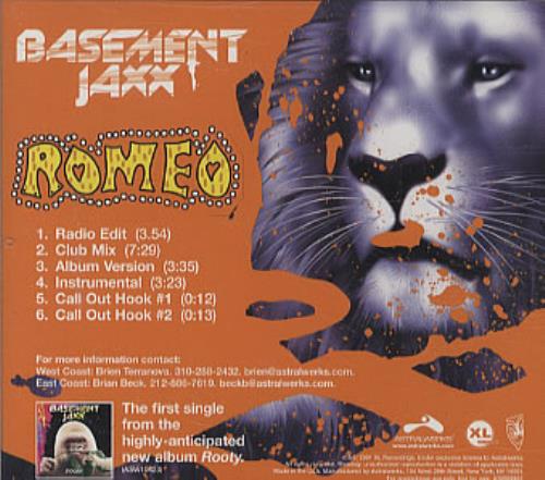 Basement Jaxx Romeo CD single (CD5 / 5") US BJXC5RO332728