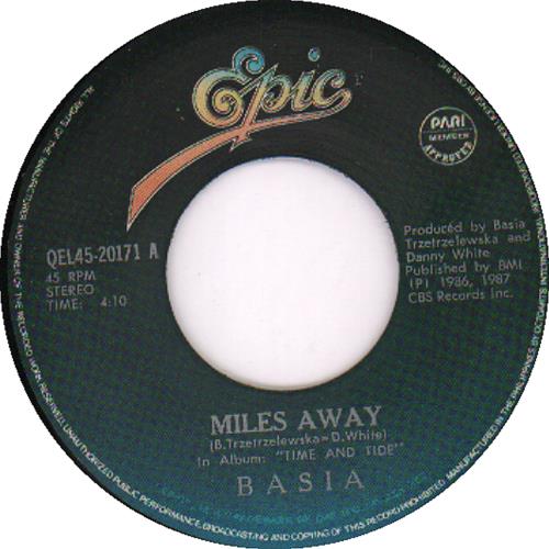 Basia Miles Away 7" vinyl single (7 inch record / 45) Philippino BSI07MI644507