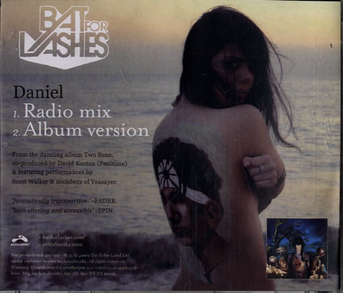 Bat For Lashes Daniel CD-R acetate US BT7CRDA477557