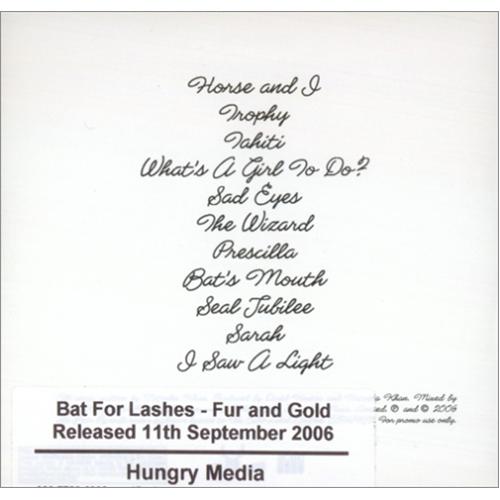 Bat For Lashes Fur And Gold CD album (CDLP) UK BT7CDFU417278