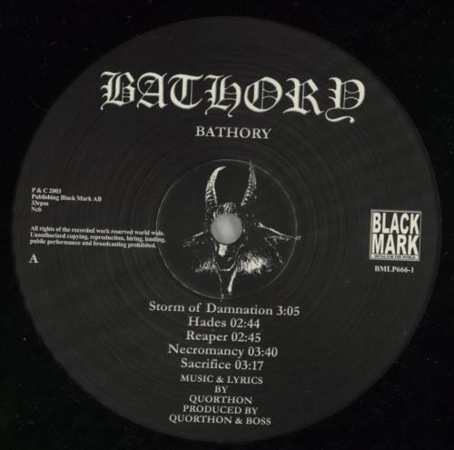 Bathory Bathory -180g vinyl LP album (LP record) UK E07LPBA868474