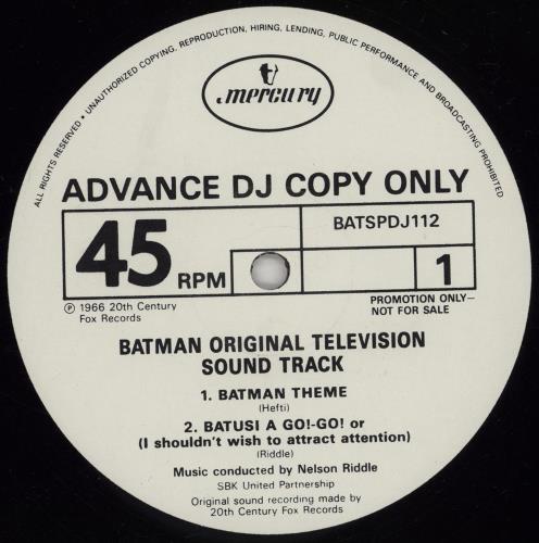 Batman Batman Original Sound Track 12" vinyl single (12 inch record / Maxi-single) UK B&R12BA763553