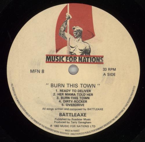 Battleaxe Burn This Town - 1st vinyl LP album (LP record) UK D-8LPBU569643