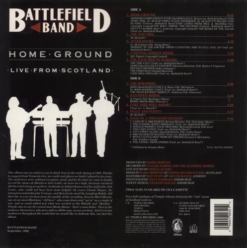 Battlefield Band Home Ground vinyl LP album (LP record) UK BJ8LPHO544220