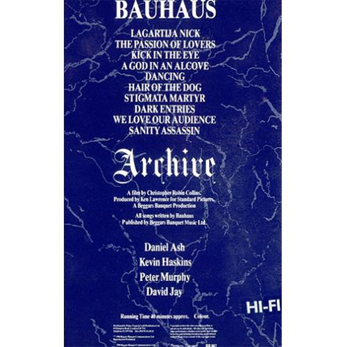 Bauhaus Archive video (VHS or PAL or NTSC) UK BAUVIAR415172