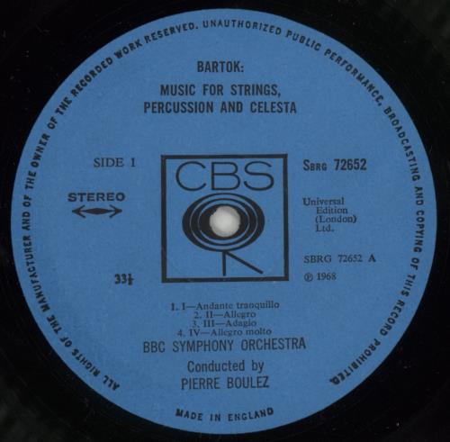 BBC Symphony Orchestra Bartok: Music For Strings, Percussion & Celesta / Stravinsky: The Firebird Suite vinyl LP album (LP record) UK B6ZLPBA650220