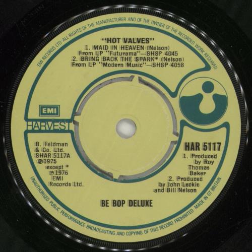 Be Bop Deluxe Hot Valves EP 7" vinyl single (7 inch record / 45) UK BEP07HO690089