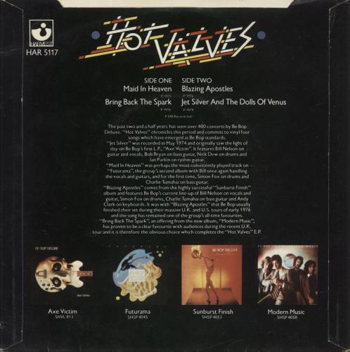 Be Bop Deluxe Hot Valves EP 7" vinyl single (7 inch record / 45) UK BEP07HO690089