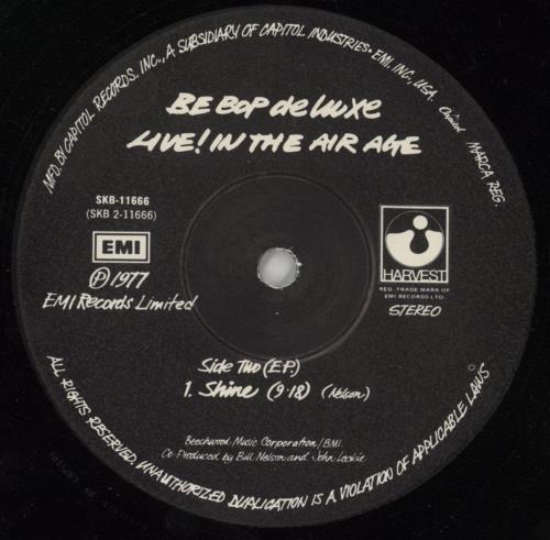 Be Bop Deluxe Live In The Air Age - VG 2-LP vinyl record set (Double LP Album) US BEP2LLI849732