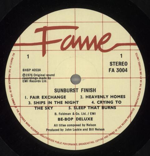 Be Bop Deluxe Sunburst Finish vinyl LP album (LP record) UK BEPLPSU604377