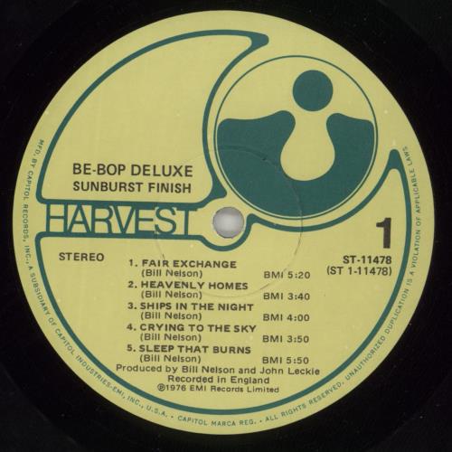 Be Bop Deluxe Sunburst Finish vinyl LP album (LP record) US BEPLPSU864621