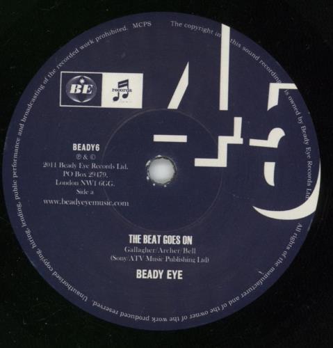 Beady Eye The Beat Goes On - Numbered 7" vinyl single (7 inch record / 45) UK B8A07TH865478