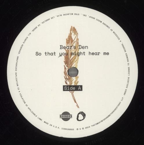 Bear's Den So That You Might Hear Me vinyl LP album (LP record) UK F6ALPSO871782