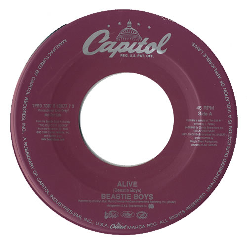 Beastie Boys Alive 7" vinyl single (7 inch record / 45) US BEA07AL465803