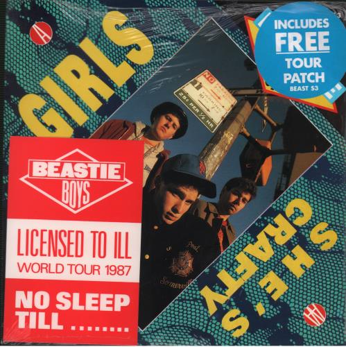 Beastie Boys Girls + Patch 7" vinyl single (7 inch record / 45) UK BEA07GI30470