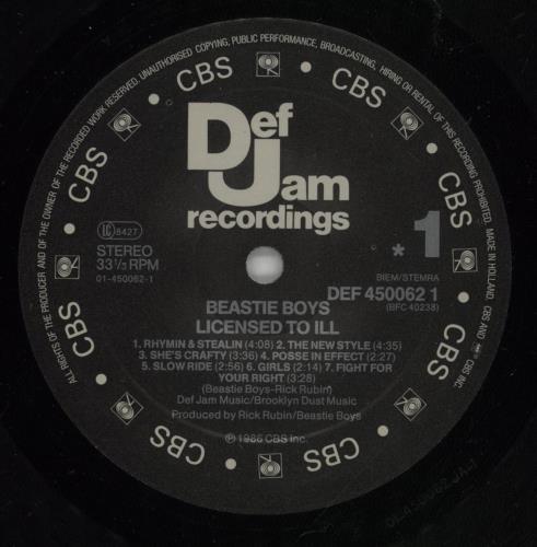 Beastie Boys Licensed To Ill - Hype-Sticker vinyl LP album (LP record) Dutch BEALPLI874444